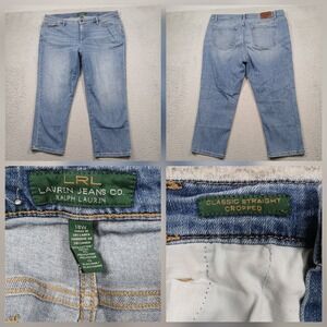 LRL Ralph Lauren Classic Straight Cropped Jeans Women's 18W Light Wash